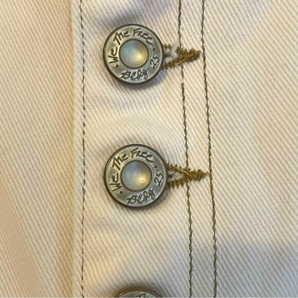 Free People Cream Paper Bag Waist Button Fly Shorts Size 0 - Picture 3 of 6